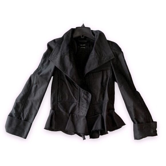 Isabel Marant Black Ruffle Jacket, Shoulder Pads, NWOT - Picture 3 of 8